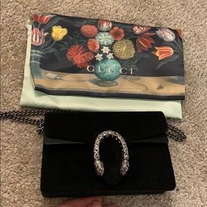 Gucci black Dionysus suede super mini bag